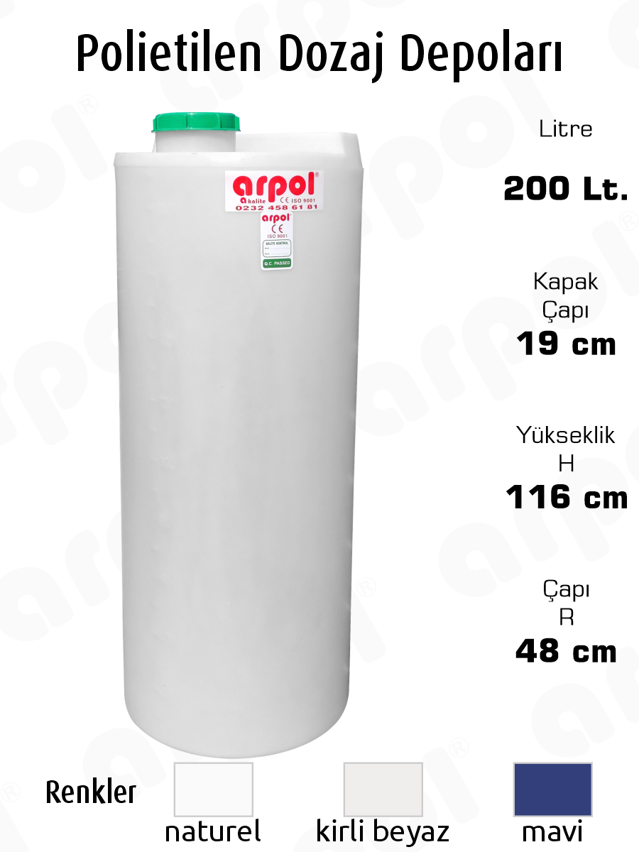polietilen dozaj su depolar� 200 lt